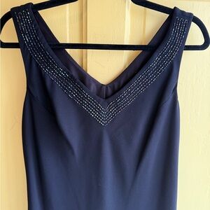 Vintage Black Dress with Beaded Neckline